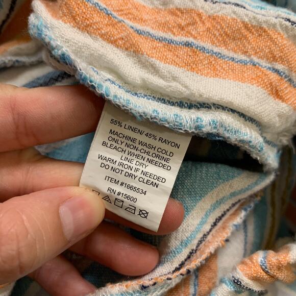 Briggs Shorts Womens M Medium Creamsicle Blue Linen Blend Drawstring Relaxed Fit - Picture 9 of 12